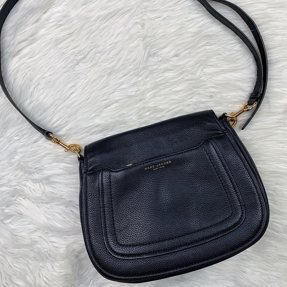 Marc Jacobs Empire City Leather Messenger Bag Black